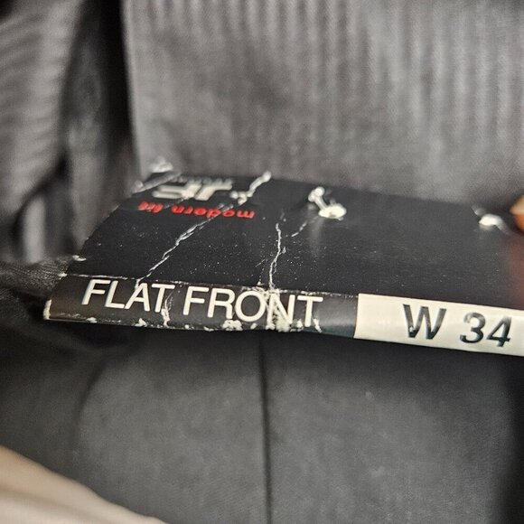 J. Ferrar Modern Fit Flat Front‎ Dress Pants Straight Leg Black Mens 34x30 NWT - Picture 4 of 13
